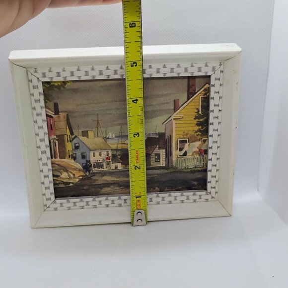 Vtg John Rogers Lithograph Print "Summer Street in Town Scene" Framed 6"x5" - Picture 8 of 8